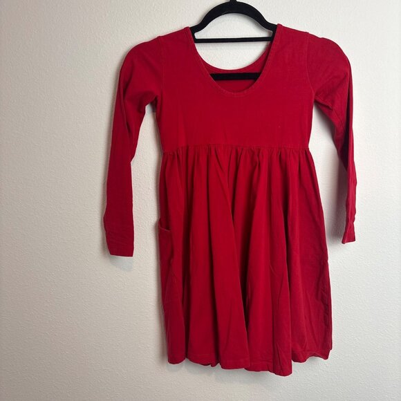 Hanna Andersson Girls Red Long Sleeve Dress Size 6-7 - Picture 3 of 7